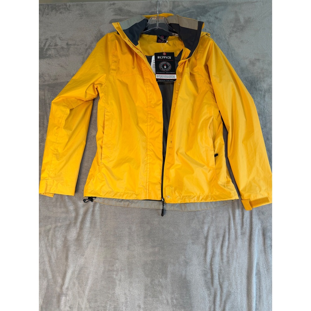 Little Donkey Andy Womens Yellow Hooded Rain Jacket Windbreaker Size XS NWT